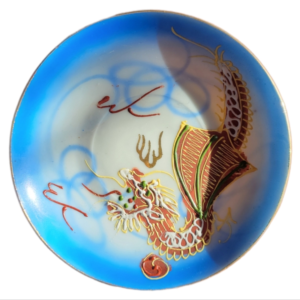 Beteson Dragonware Plate, Saucer Hand Painted, 1940’s, Occupied Japan